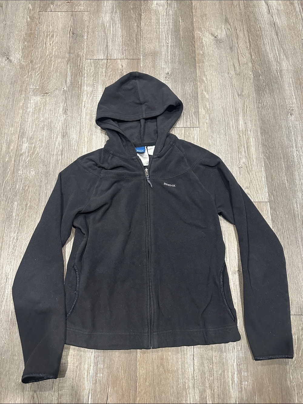 Reebok Black Zip-Up Hooded Sweatshirt